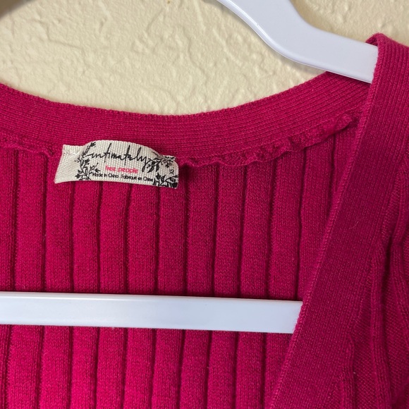 Free People Pink Sweater Crop Tank Top - Picture 3 of 4